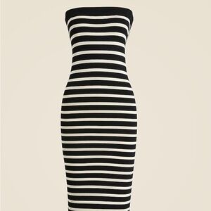 J. Crew Black and White Striped Dress